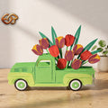 Flower Pop-up Car SVG – 3D Layered Flower Car Paper Craft Template for Cricut 3