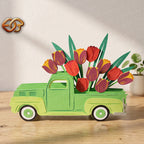 Flower Pop-up Car SVG – 3D Layered Flower Car Paper Craft Template for Cricut 3