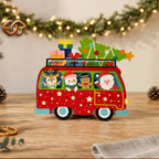 Christmas Pop-up Bus SVG - 3D Layered Christmas Paper Craft Template for Cricut