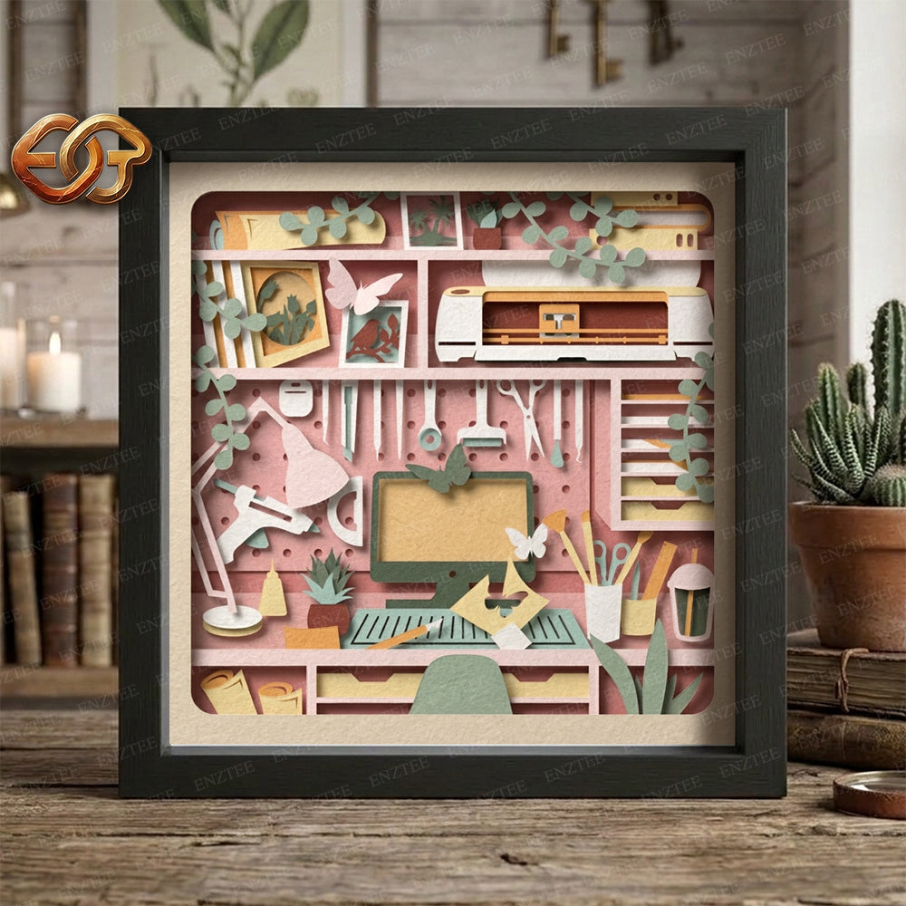 Cricut Room Shadow Box SVG for Cricut | 3D Layered SVG Paper Cut Light Box Template
