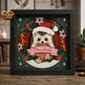 Christmas Hedgehog Shadow Box SVG for Cricut | 3D Layered SVG Paper Cut Light Box Template