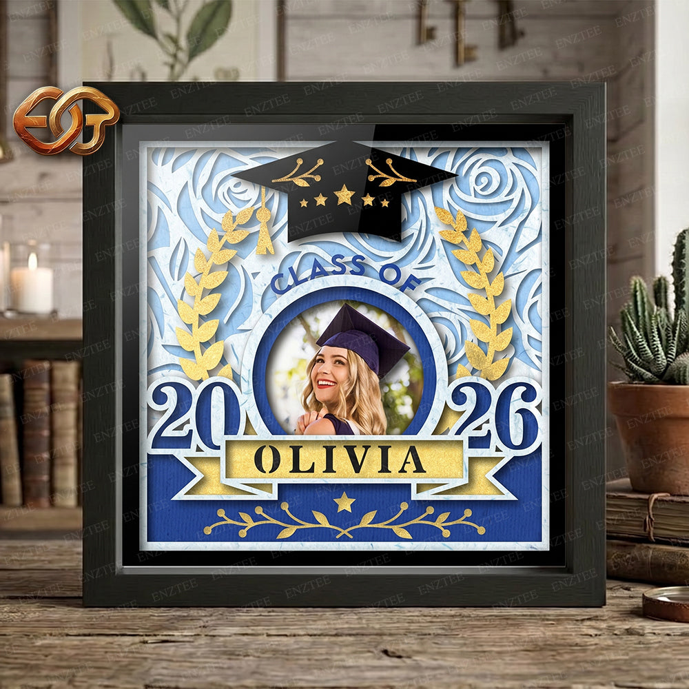Graduation Shadow Box SVG for Cricut | 3D Layered SVG Paper Cut Light Template 2