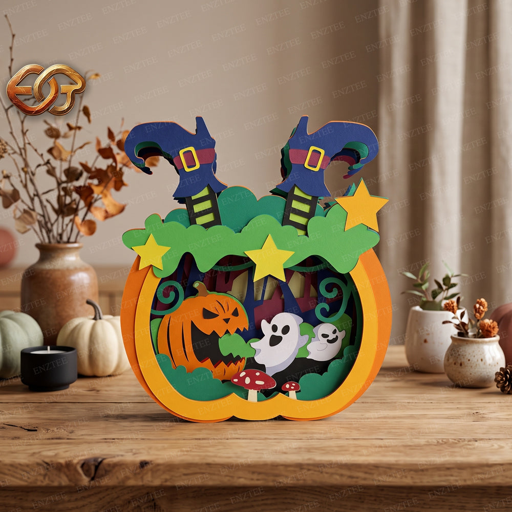 Combo 3 Boo Halloween Pop-up SVG - 3D Layered Halloween Paper Craft Template for Cricut