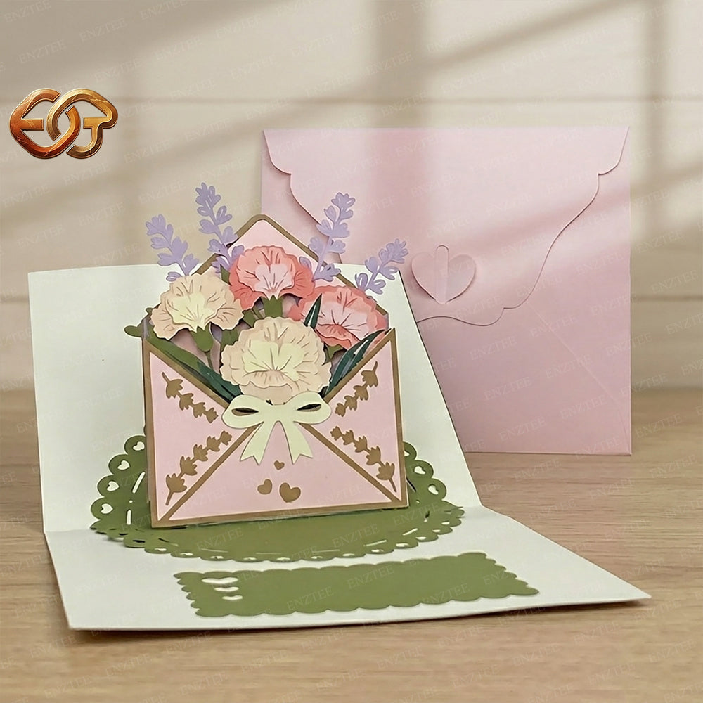 Flower Pop-up Card SVG – 3D Floral Greeting Card for Cricut 3