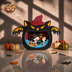 Spooky Cat Pop-up SVG - 3D Layered Halloween Paper Craft Template for Cricut 1