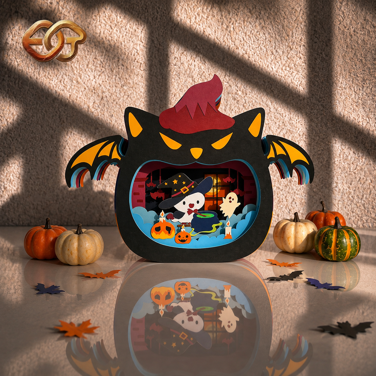 Combo 3 Spooky Cat Pop-up SVG - 3D Layered Halloween Paper Craft Template for Cricut