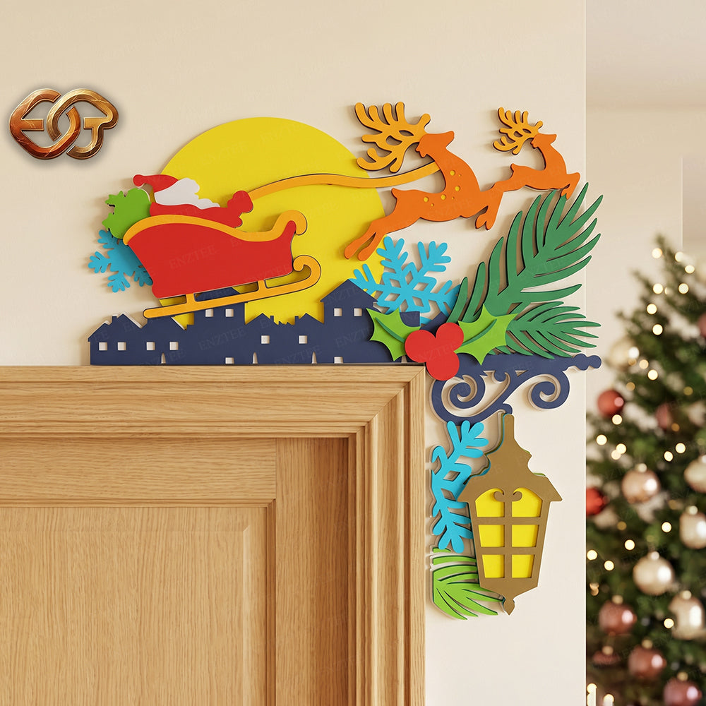 Christmas Door Toppers 3D Layered SVG | Christmas Paper Cut File 2