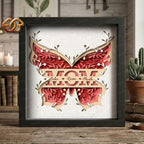 MOM Shadow Box SVG for Cricut | 3D Layered SVG Paper Cut Light Box Template