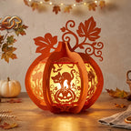 Combo 3 Pumpkin Paper Lantern SVG - 3D Fall Season Night Light Template