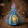 Floral Princess Paper Lantern SVG – 3D Fairy Tale Night Light Template 2