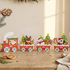 Train de Noël pop-up SVG - Modèle d'artisanat de Noël en papier 3D en couches pour Cricut