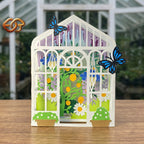 Greenhouse Garden Pop-Up Card SVG - 3D Tropical Plant Paper Craft Template 2