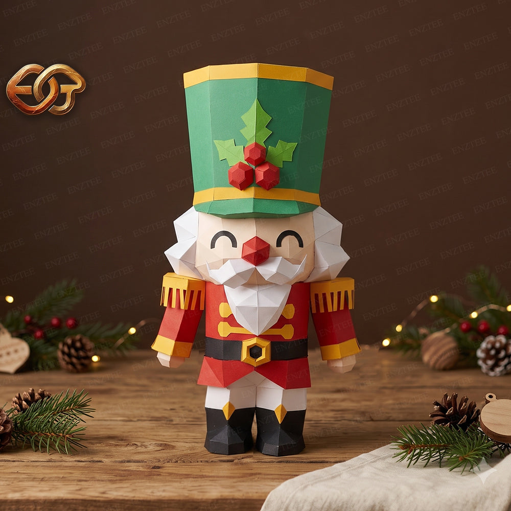 3D Nutcracker Papercraft SVG | DIY Low Poly Template
