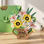Teacher Appreciation Gift Pop-up SVG - 3D Layered Thank For Helping Me Grow Paper Craft Template for Cricut