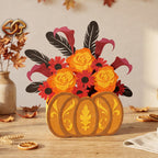 Combo 3 Flower Pop-Up Pumpkin Basket SVG - 3D Layered Fall & Halloween Paper Craft Template for Cricut