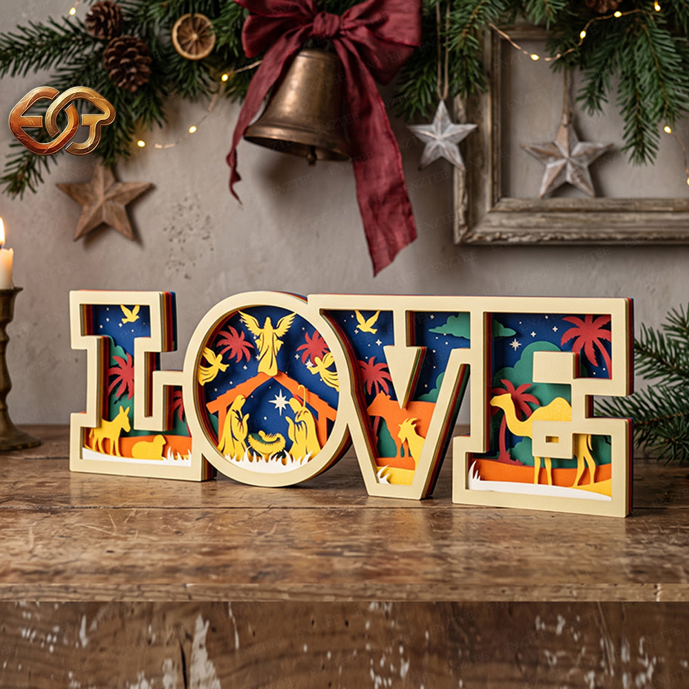 Love 3D Layered SVG | Christmas Paper Cut File