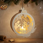 Christmas Ornament Candle Paper Lantern SVG - 3D Christmas Night Light Template 1