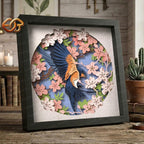 Swallow Shadow Box SVG for Cricut | 3D Layered SVG Paper Cut Light Box Template