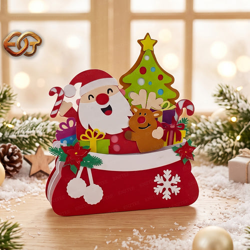 Christmas Gift Pop-up Bag SVG - 3D Layered Christmas Paper Craft Template for Cricut 1