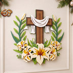 Floral Cross 3D Layered SVG | Christmas Paper Cut File