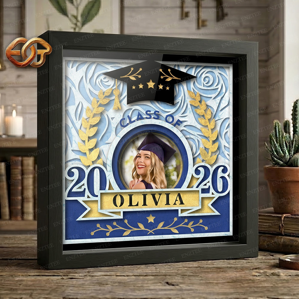 Graduation Shadow Box SVG for Cricut | 3D Layered SVG Paper Cut Light Template 2