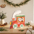 Christmas Train Pop-up SVG - 3D Layered Christmas Paper Craft Template for Cricut