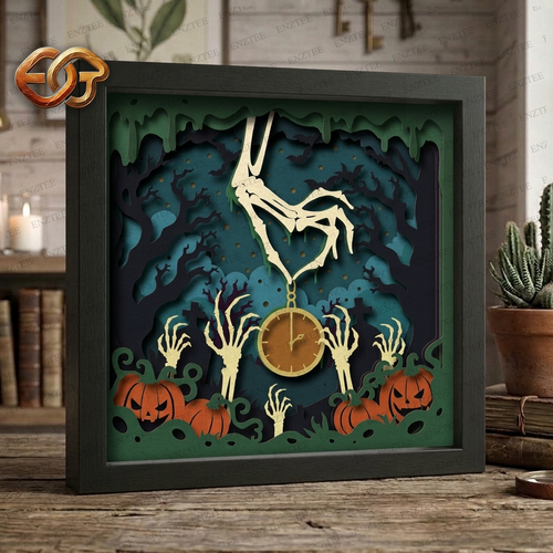 At the End of Time Shadow Box SVG for Cricut | 3D Layered SVG Paper Cut Light Box Template