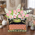 Floral Pop-up Typewriter SVG – 3D Layered Flower Typewriter Paper Craft Template for Cricut 2