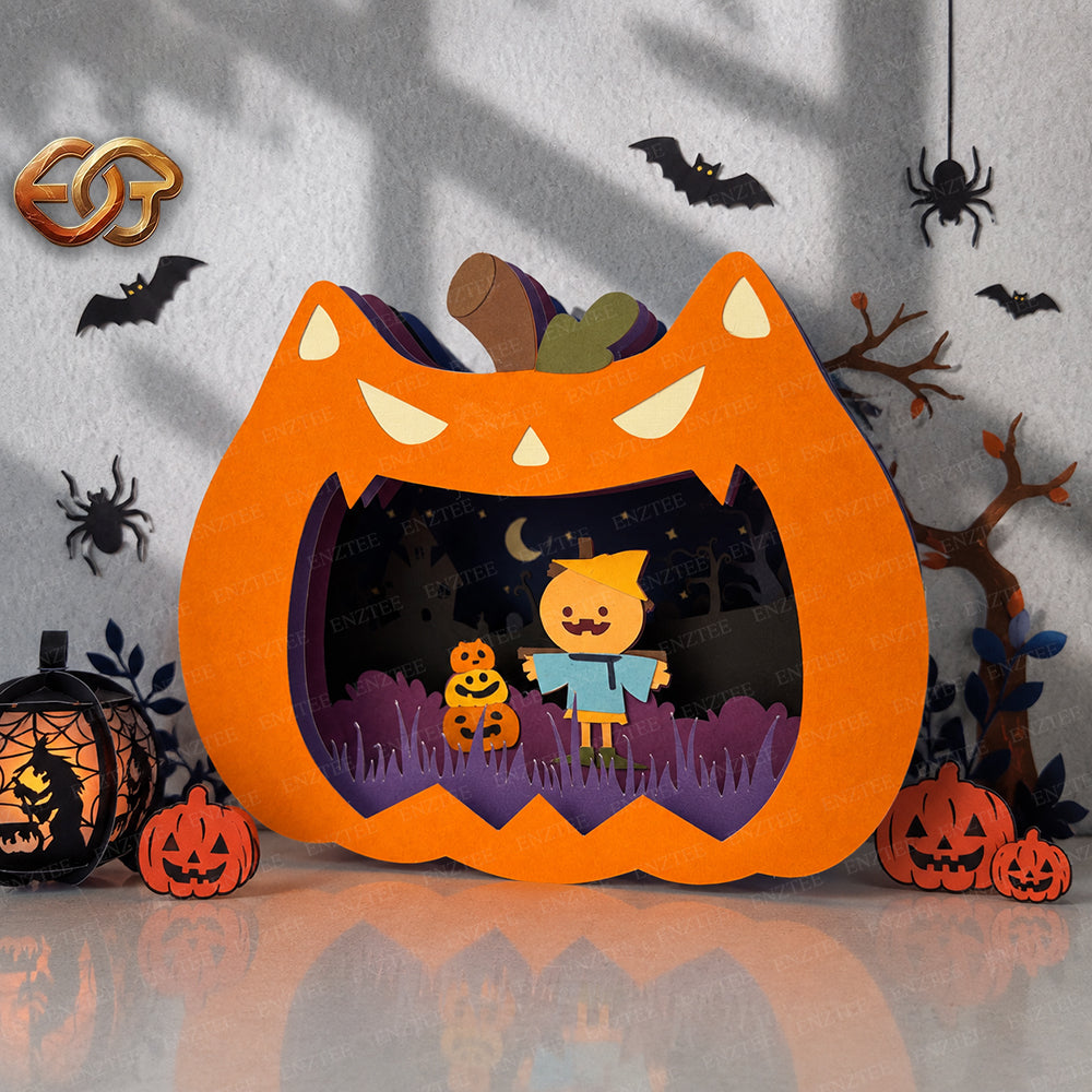 Spooky Cat Pop-up SVG - 3D Layered Halloween Paper Craft Template for Cricut 3