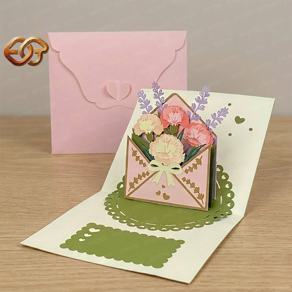 Flower Pop-up Card SVG – 3D Floral Greeting Card for Cricut 3