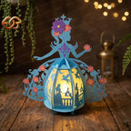 Floral Princess Paper Lantern SVG – 3D Fairy Tale Night Light Template 2