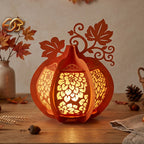 Pumpkin Paper Lantern SVG - 3D Fall Season Night Light Template 1