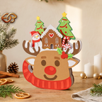 Reindeer Pop-up Mug SVG - 3D Layered Chrismas Paper Craft Template for Cricut