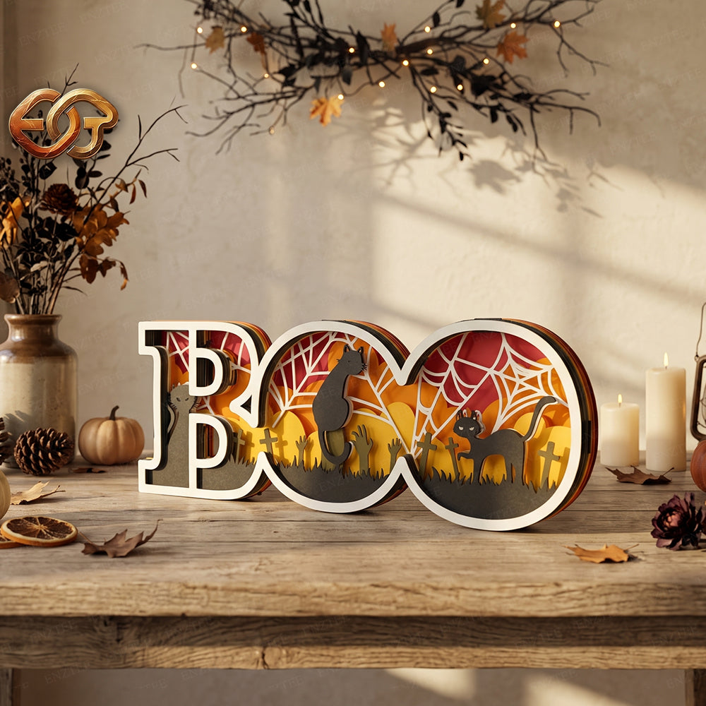 Boo 3D Layered SVG | Halloween Paper Cut File