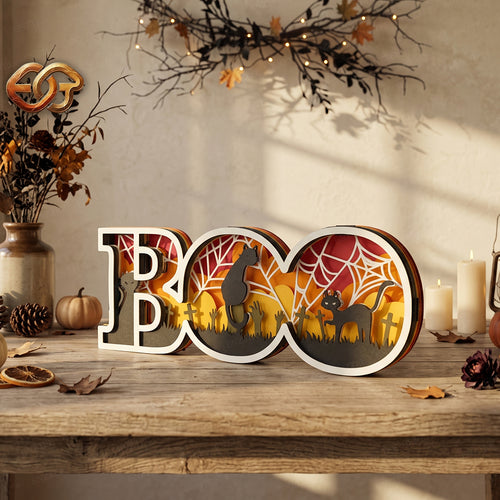 Boo 3D Layered SVG | Halloween Paper Cut File