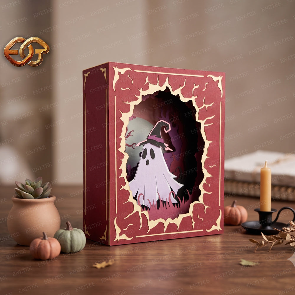 Làng Giáng Sinh Pop-up SVG - Khuôn Giấy Thủ Công Halloween 3D Nhiều Lớp Dành Cho Cricut