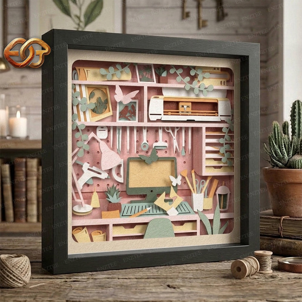 Cricut Room Shadow Box SVG for Cricut | 3D Layered SVG Paper Cut Light Box Template
