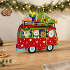 Christmas Pop-up Bus SVG - 3D Layered Christmas Paper Craft Template for Cricut