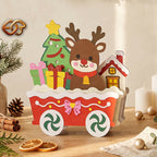 Train de Noël pop-up SVG - Modèle d'artisanat de Noël en papier 3D en couches pour Cricut