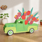 Flower Pop-up Car SVG – 3D Layered Flower Car Paper Craft Template for Cricut 3