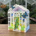 Greenhouse Garden Pop-Up Card SVG - 3D Tropical Plant Paper Craft Template 2