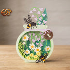 Floral Garden Pop-up Jar SVG – 3D Layered Flower Jar Paper Craft Template for Cricut 1
