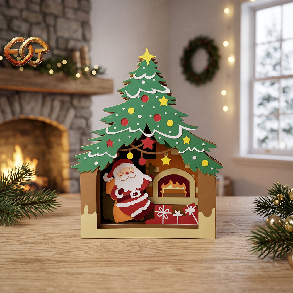Christmas Pop-up Pine SVG - 3D Layered Christmas Paper Craft Template for Cricut