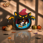 Spooky Cat Pop-up SVG - 3D Layered Halloween Paper Craft Template for Cricut 1