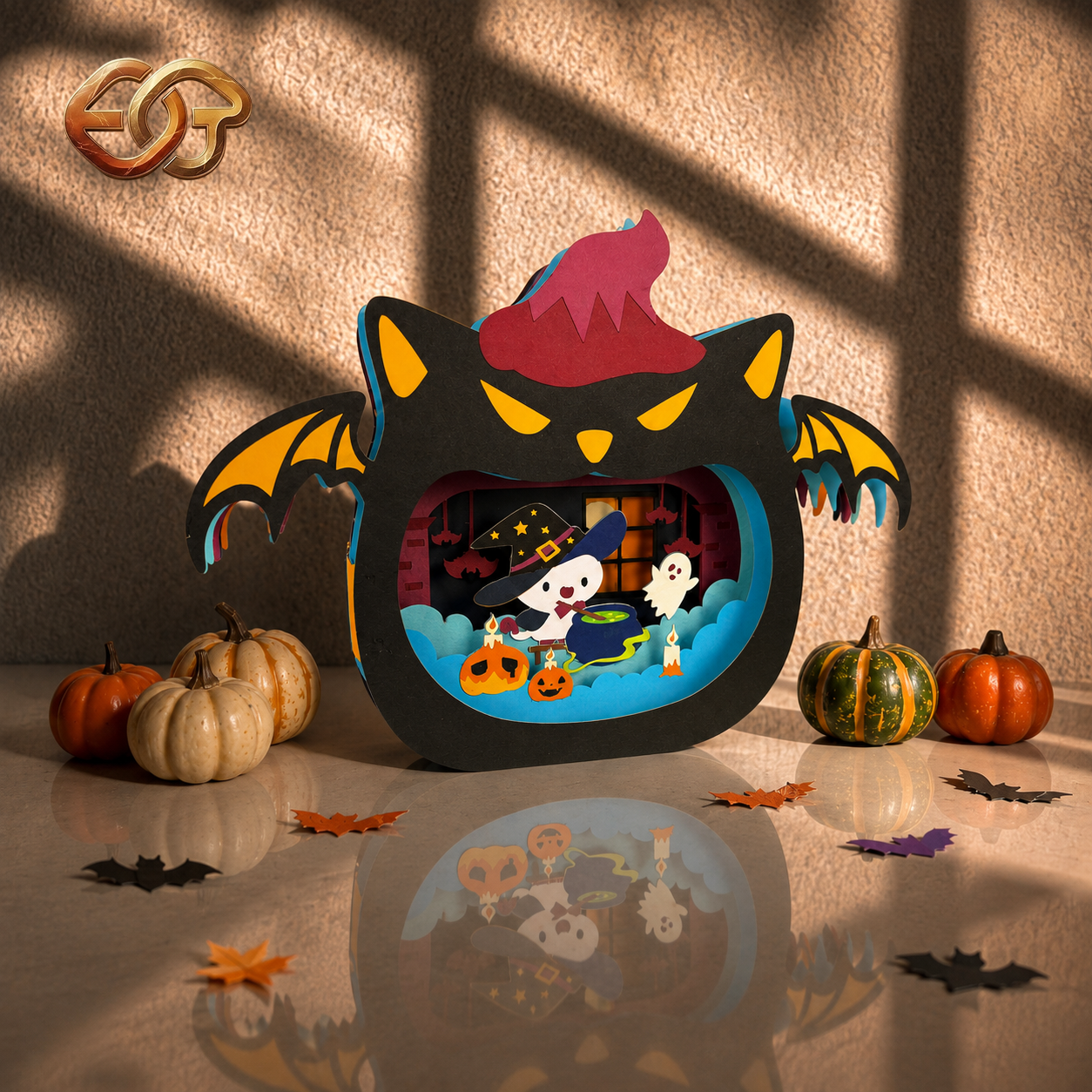 Combo 3 Spooky Cat Pop-up SVG - 3D Layered Halloween Paper Craft Template for Cricut