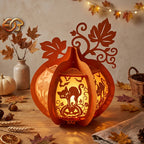 Pumpkin Paper Lantern SVG - 3D Fall Season Night Light Template 3