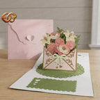 Flower Pop-up Card SVG – 3D Floral Greeting Card for Cricut 1