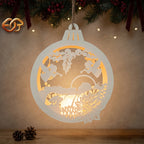 Christmas Ornament Candle Paper Lantern SVG - 3D Christmas Night Light Template 3
