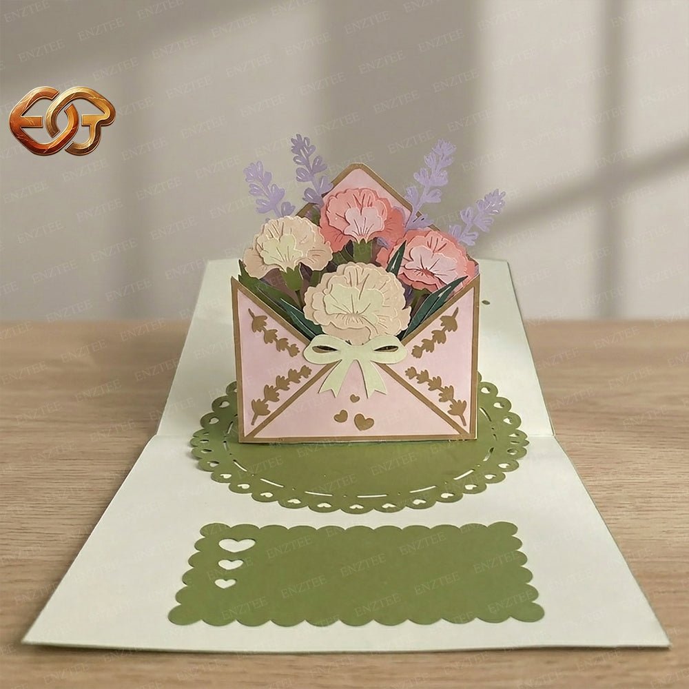 Flower Pop-up Card SVG – 3D Floral Greeting Card for Cricut 3