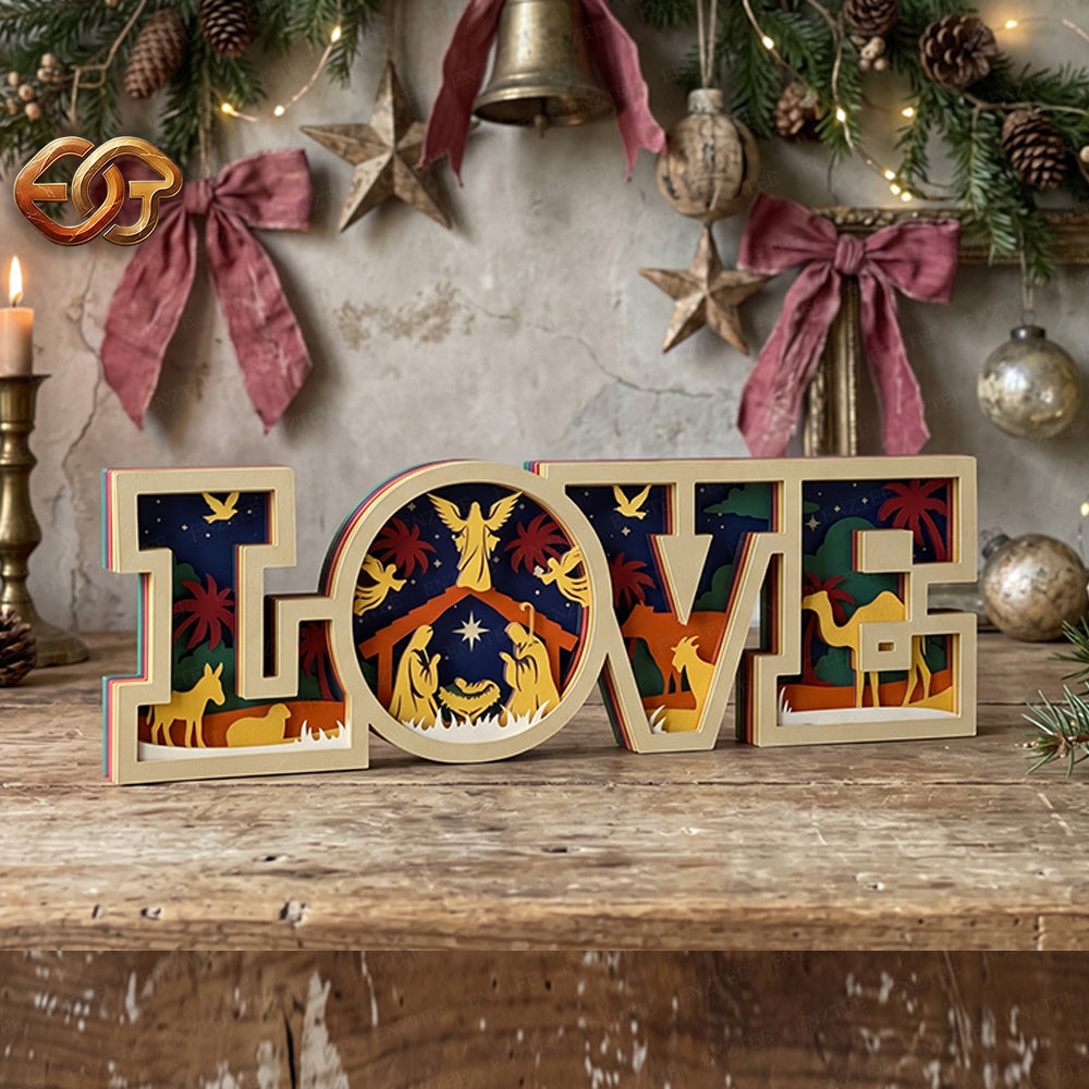 Love 3D Layered SVG | Christmas Paper Cut File